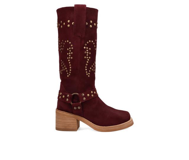 Women's Dingo Boot Troubadour Mid-Calf Boot in Burgundy color