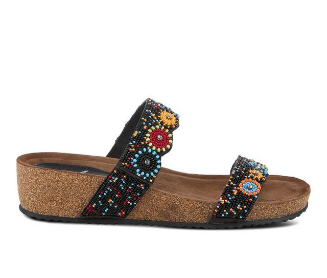 Women's Azura Bahama Footbed Sandals in Black multi color
