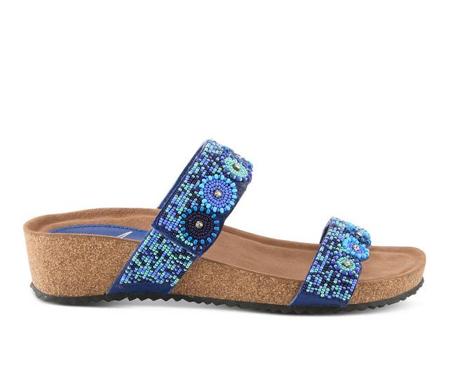 Women's Azura Bahama Footbed Sandals in Navy multi color