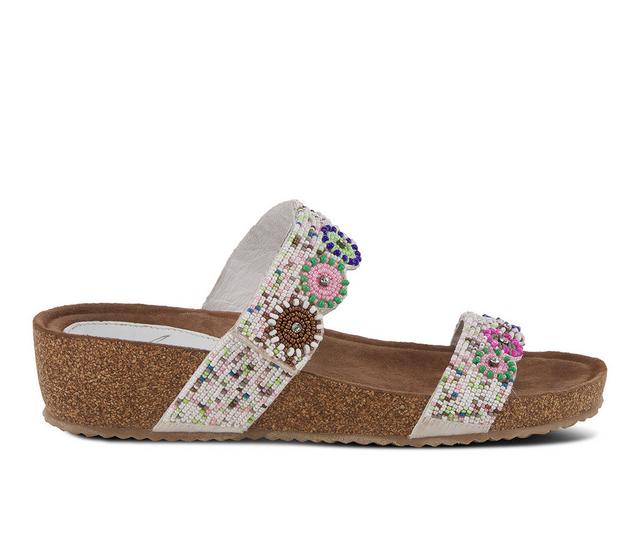 Women's Azura Bahama Footbed Sandals in White multi color