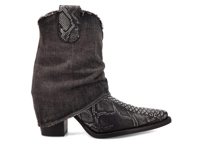 Women's Dingo Boot Denim Dream Western Boots in Black color