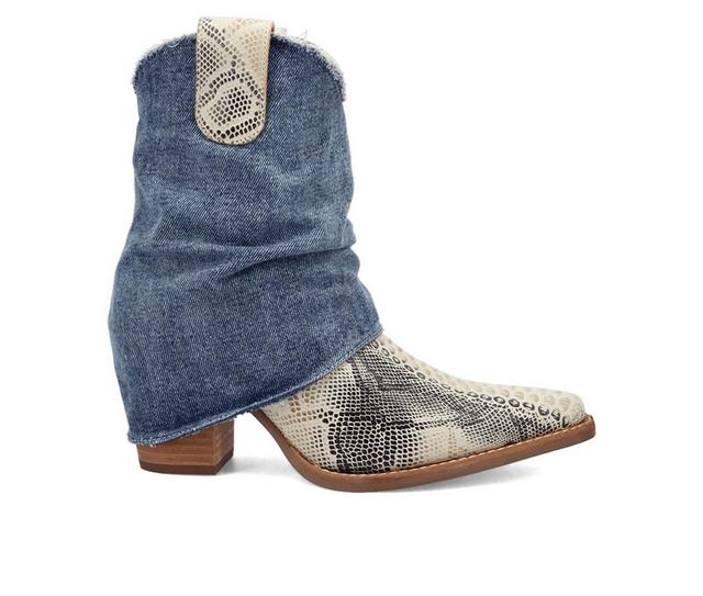 Women's Dingo Boot Denim Dream Western Boots in Blue color