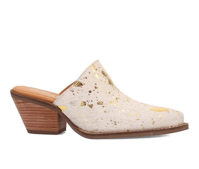 Women's Dingo Boot Cash Cow Heeled Mules in Gold color