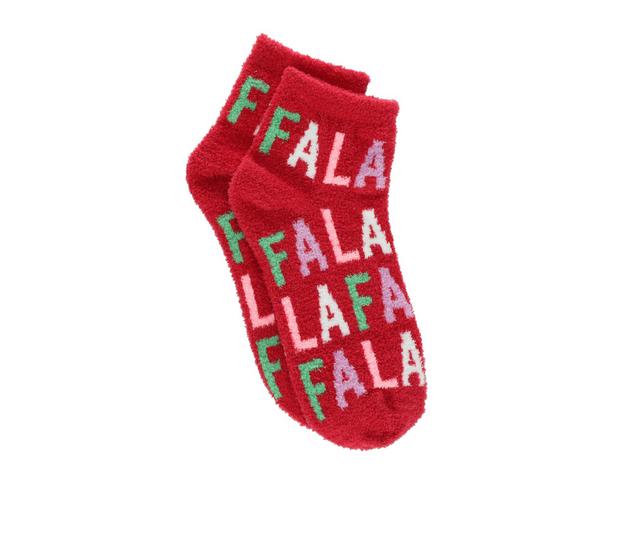 Sof Sole 1 Pack Fa La La Quarter Socks in Red Multi color