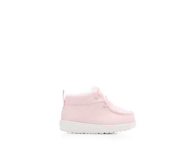 Girls' HEYDUDE Infant Lildude Cozy Crib Shoes in Light Pink color