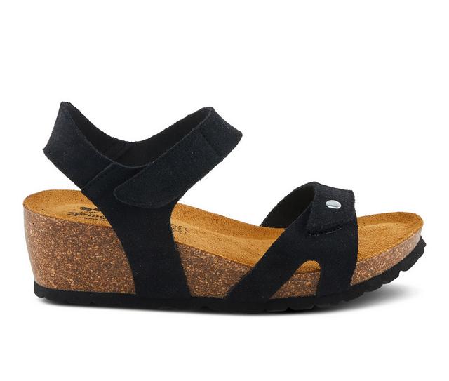 Women's SPRING STEP Babybell Wedges in Black Suede color