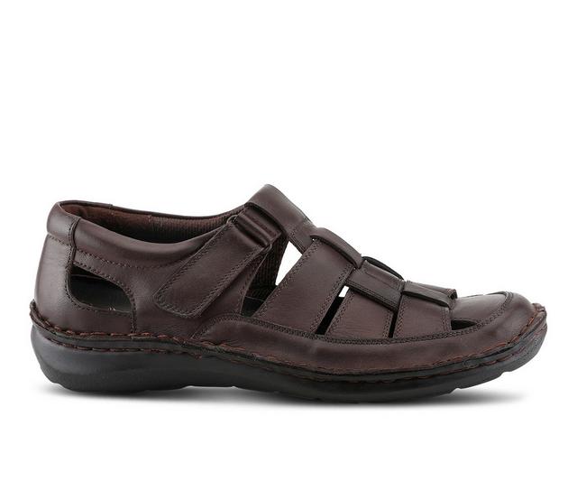 Men's SPRING STEP Aspeno Outdoor Sandals in Dark Brown color