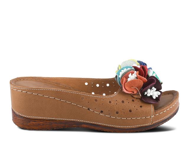 Women's SPRING STEP Flowerchild Wedges in Camel color