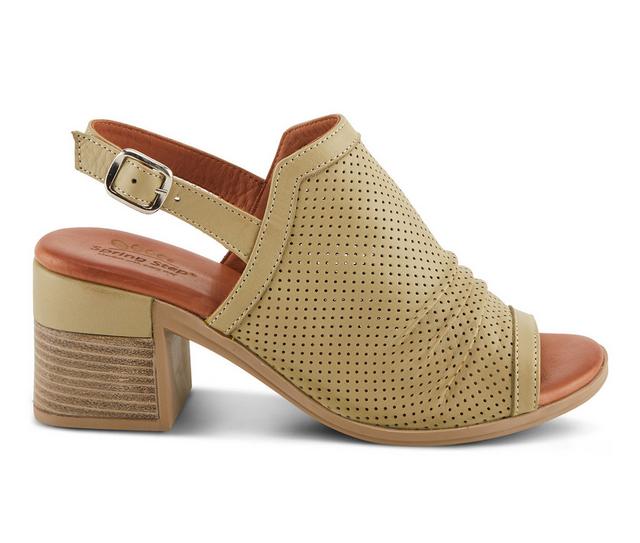 Women's SPRING STEP Nocitum Dress Sandals in Olive Green color