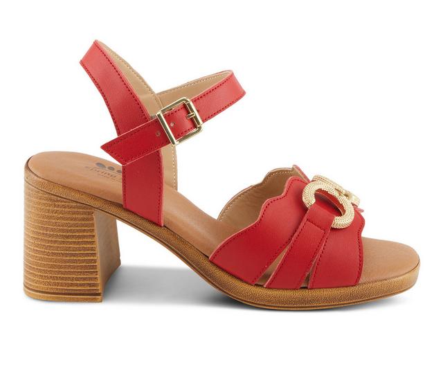 Women's SPRING STEP Sardinia Dress Sandals in Red color