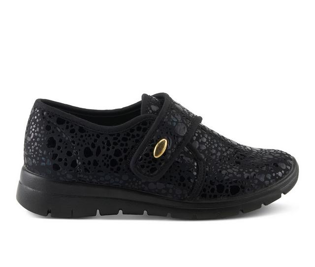 Women's Flexus Amay Slip-On Shoes in Black Croco color