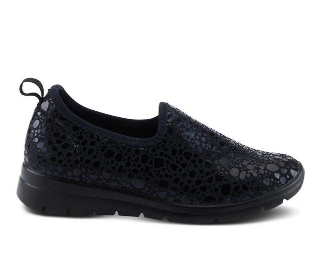 Women's Flexus Anisia-Croco Slip-On Shoes in Black color