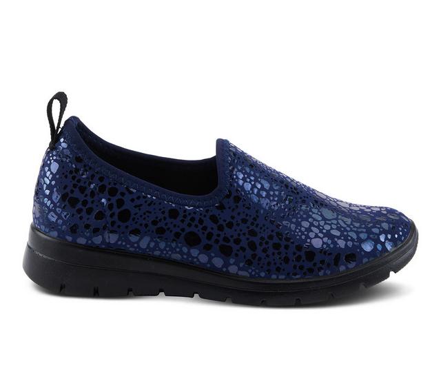 Women's Flexus Anisia-Croco Slip-On Shoes in Navy color