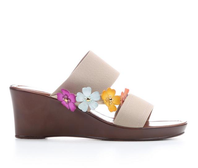 Women's Italian Shoemakers Aiofe Wedges in Tan Multi color