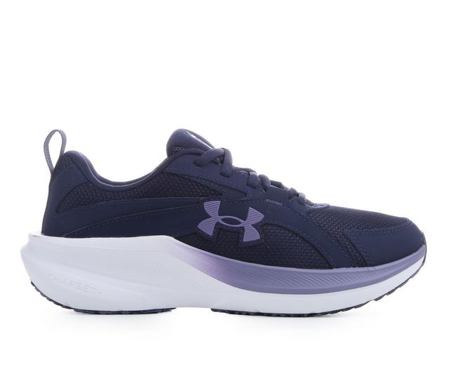 Women's Under Armour Charged Assert 11 Running Shoes in Navy/Purple/Wht color