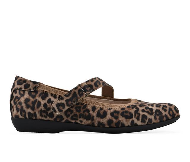 Women's Cliffs by White Mountain Carwen Flats in Tan Leopard color