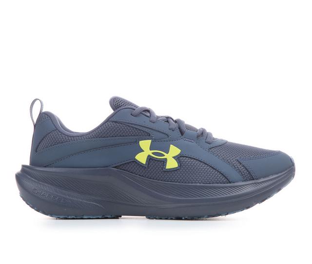 Men's Under Armour Charged + Assert 11 Running Shoes in Dk Gry/Yllw color