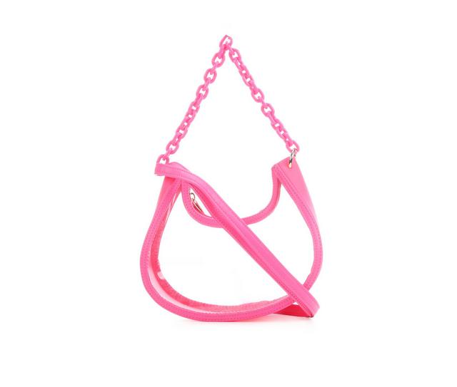 Olivia Miller Clear Crescent Handbag in Neon Pink color