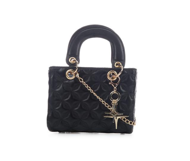 Olivia Miller Quilt Charm Top Handle Handbag in Black color