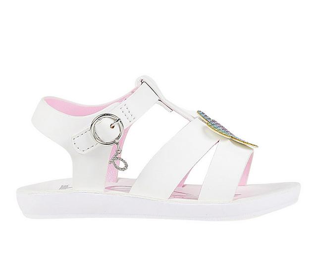 Girls' Bebe Toddler Flora Sandals in White Multi color