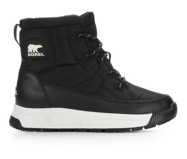 Women's Sorel Whitney III Mid WP Winter Boots in Black/Chalk color