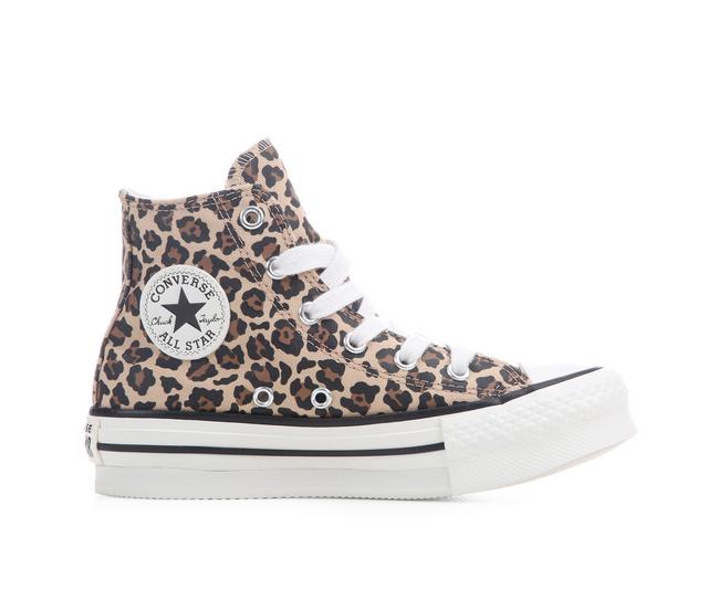 Kids' Converse Little Kid Chuck Taylor Lift Cheetah Sneakers in Wht/Multi/Black color