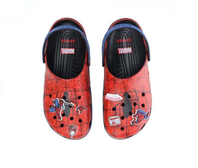 Men's Crocs Spider-Man Web Classic Clogs in Red color