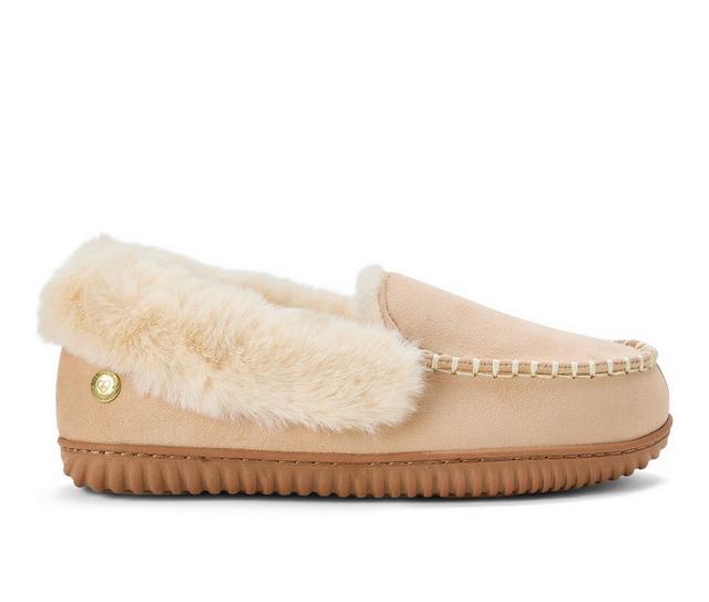 Dearfoams Ryland Moccasin Slippers in Sand color