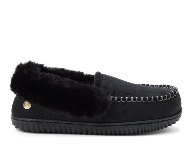 Dearfoams Ryland Moccasin Slippers in Black color