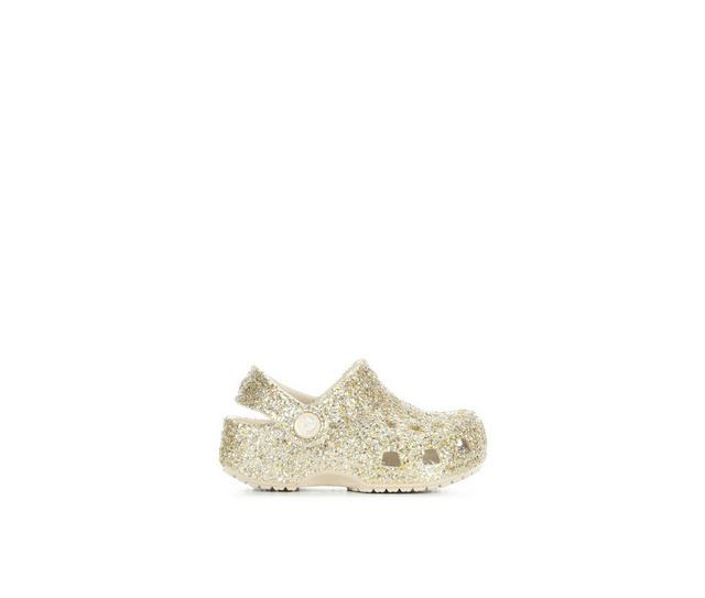 Girls' Crocs Infant Classic Glitter 2 Clogs in Gold color