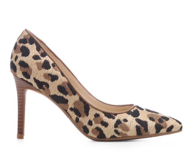 Women's Nine West Elbee Pumps in Leopard Raffia color