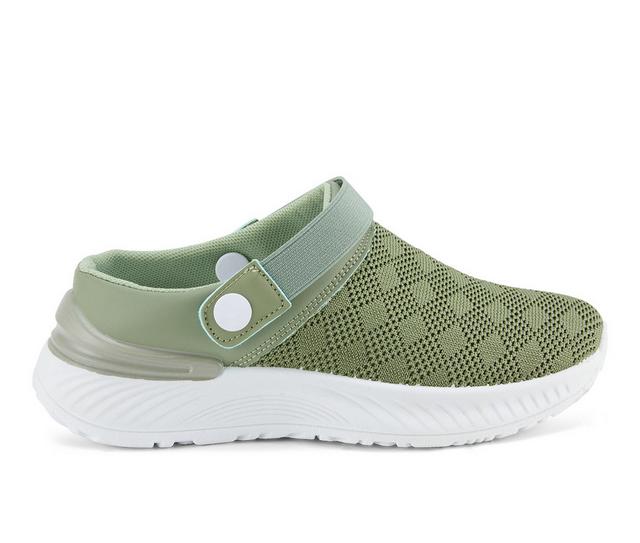 Women's Henry Ferrara Triangle Clogs in Green color