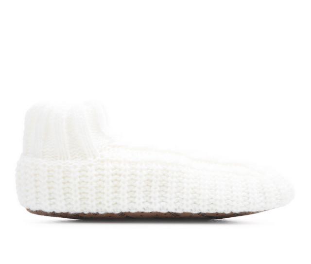 MUK LUKS Cuff Sweater Bootie in Ivory Cloud S/M color