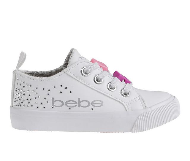 Girls' Bebe Toddler Chama Sneakers in White color
