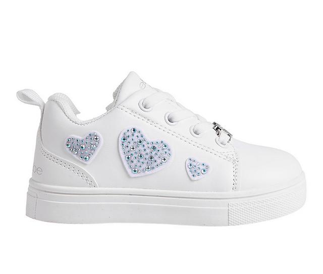 Girls' Bebe Toddler Cora Sneakers in White color