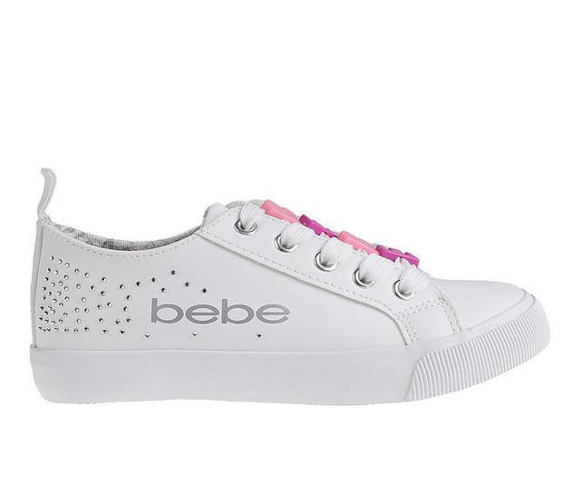 Girls' Bebe Little Kid Abigail Sneakers in White color
