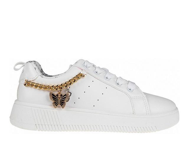 Girls' Bebe Little Kid Briana Sneakers in White color