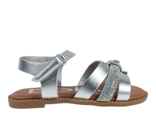 Girls' Bebe Little Kid Bella Sandals in Silver color