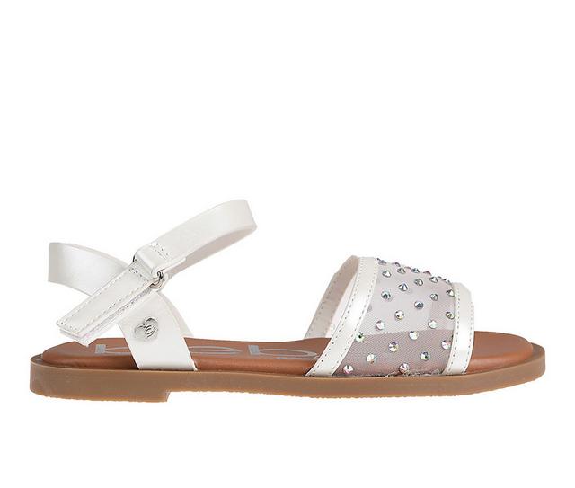 Girls' Bebe Little Kid Grace Sandals in White color