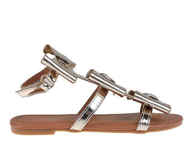 Girls' Bebe Little Kid Juliet Sandals in Light Gold color