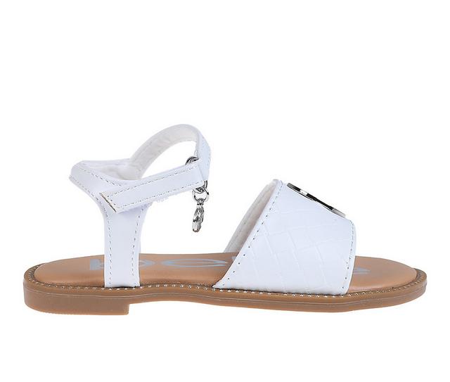 Girls' Bebe Little Kid Tina Sandals in White color