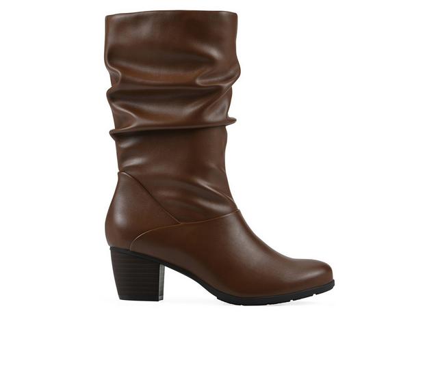 Women's Cliffs by White Mountain Angelie Booties in Brown Smooth color
