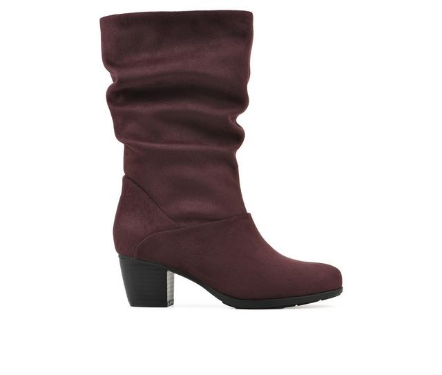 Women's Cliffs by White Mountain Angelie Booties in Dark Burgundy color