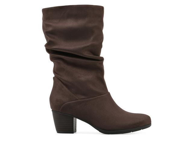 Women's Cliffs by White Mountain Angelie Booties in Dark Brown color