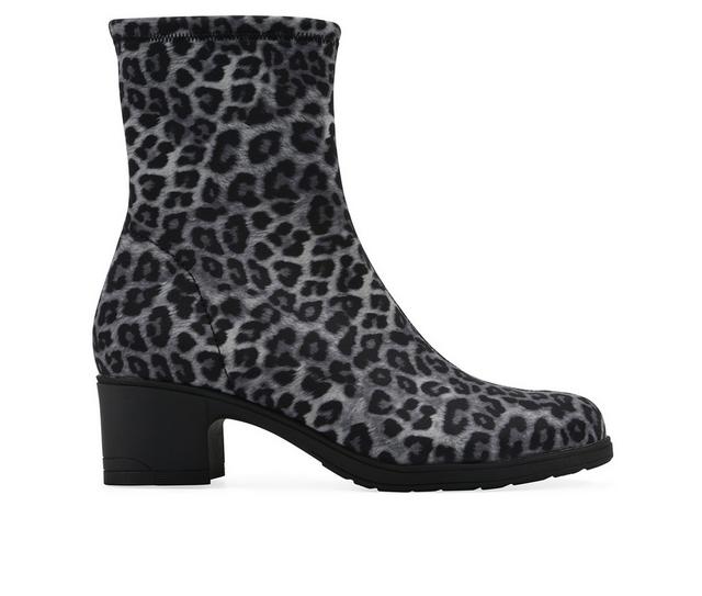 Women's Cliffs by White Mountain Huda Booties in Grey Leopard color