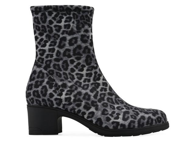 Women's Cliffs by White Mountain Huda Booties in Grey Leopard W color