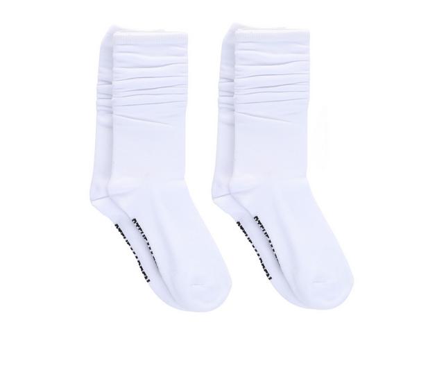 Steve Madden 2 Pack Solid Light Weight Slouch Sock Socks in White color
