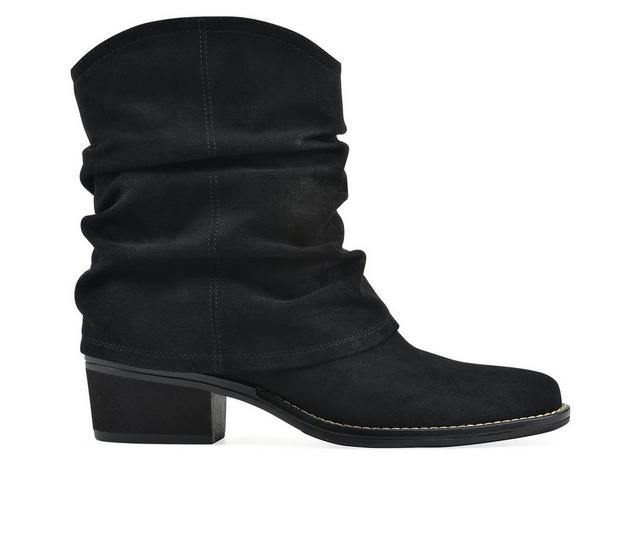 Women's White Mountain Alden Western Boots in Black color