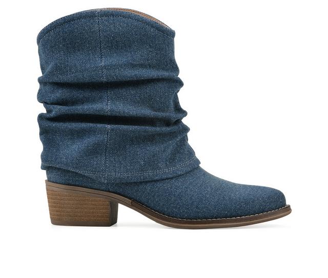 Women's White Mountain Alden Western Boots in Dark Denim color