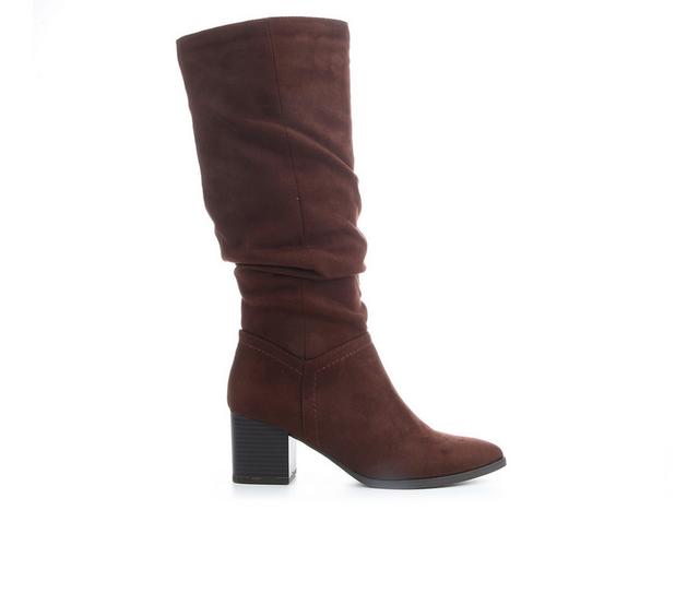 Women's Soda Nicole Knee High Boots in Dk Brown color